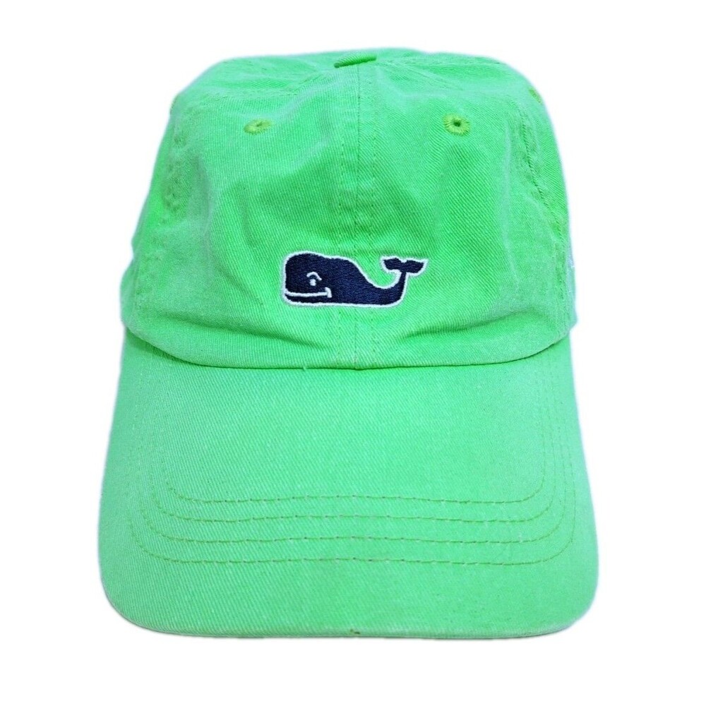 Vineyard Vines Hat Cap Bright Neon Green Strapback Whale Embroidered